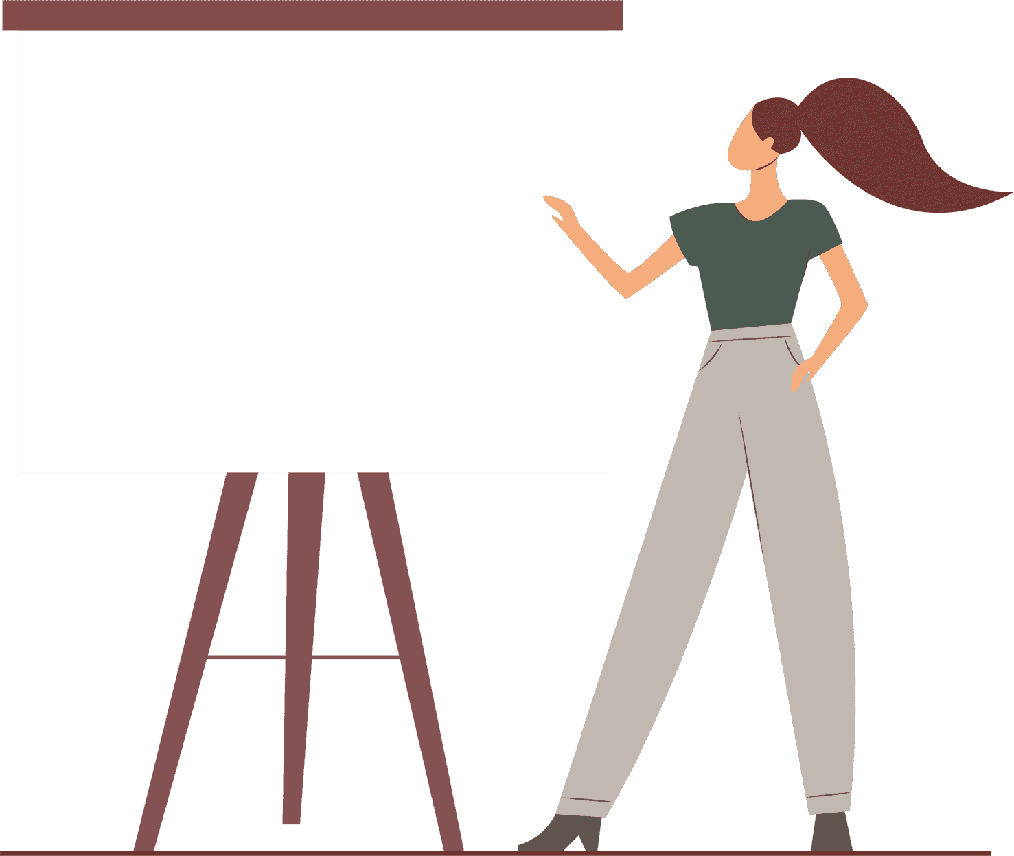 Woman stood at presentation board